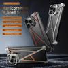 For iPhone 15 Pro Bumper Case Four Corner Airbag Kickstand Boardless A-Shape Metal Phone Cover