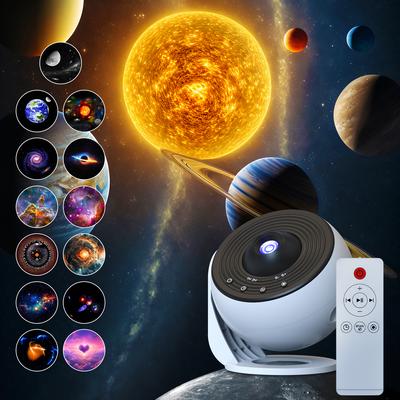 Galaxy Star Projector Night Light 360° Rotation HD Indoor Projection Lamp 13 в 1 Planetarium Projector для спальни с белым шумом
