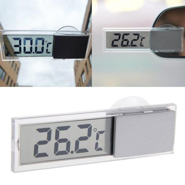 Car Truck LCD Digital Temperature Sensor Indoor Outdoor Home Sucker Clock / Thermometer