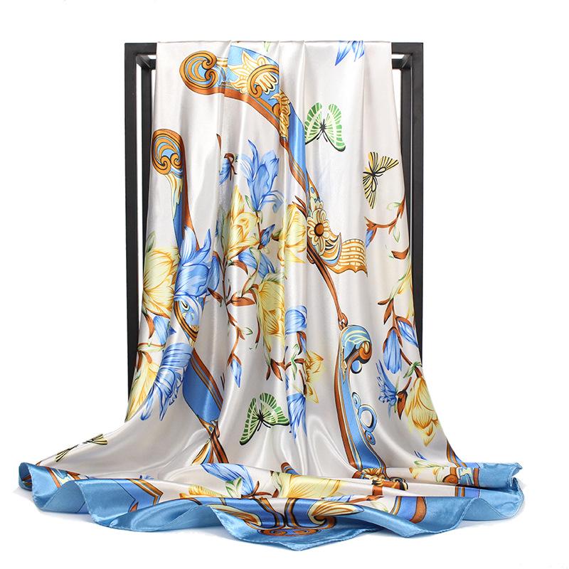 High-quality Luxurious Silk Scarves Headband Scarfs Neck Scarf For Women Chain Silk Scarf Women's Decorative Shawl