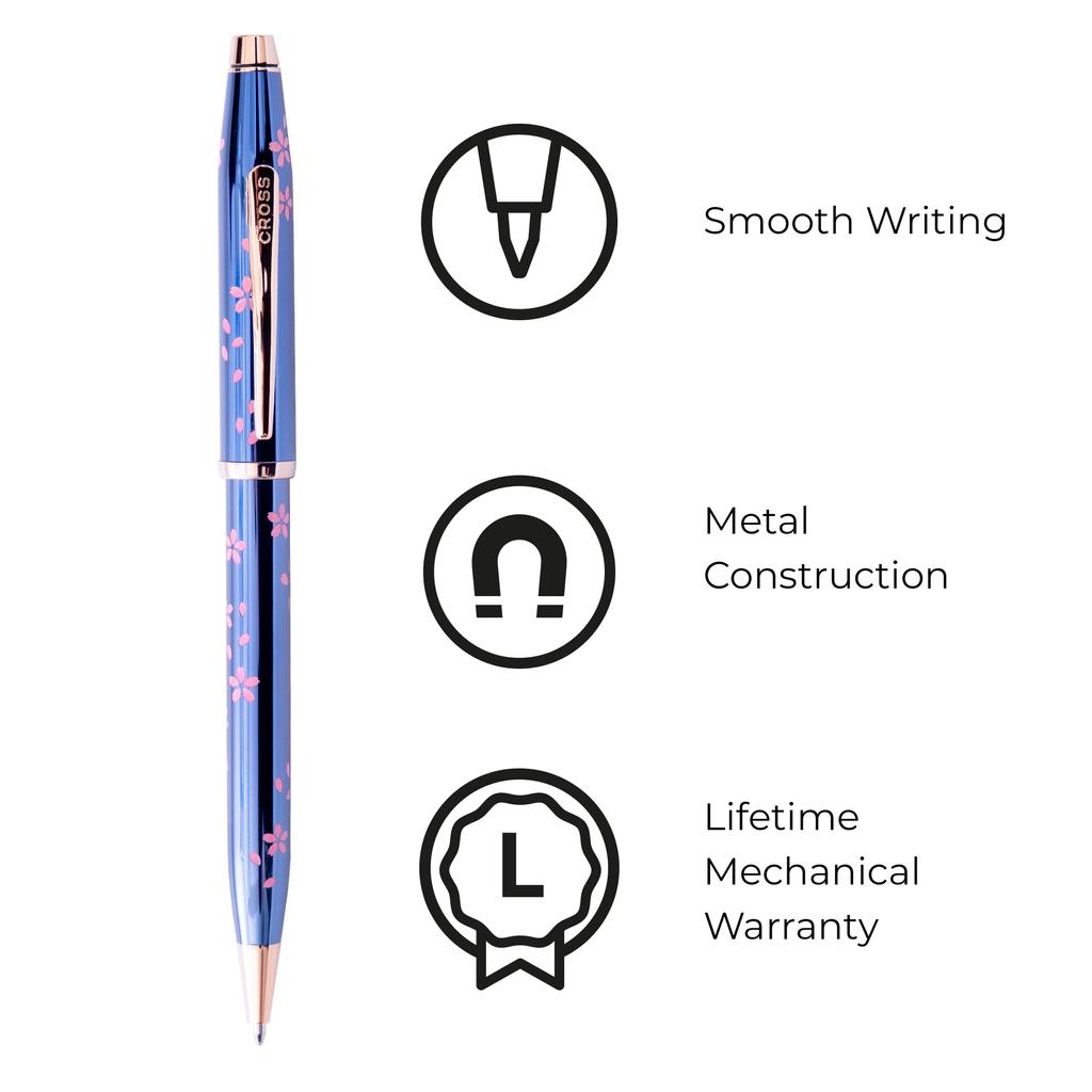 Шариковая ручка CROSS Sakura Collection Century II YOZAKURA Прозрачный кобальтово-синий Ограниченный стандартный импортный продукт на масляной основе AT0082-163