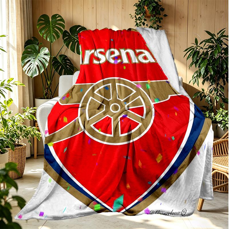 Arsenal F.C Pattern Blanket for Home Decoration, Bed, Sofa, Car Travel, Camping, Suitable for All Seasons, Birthday Christmas Gift