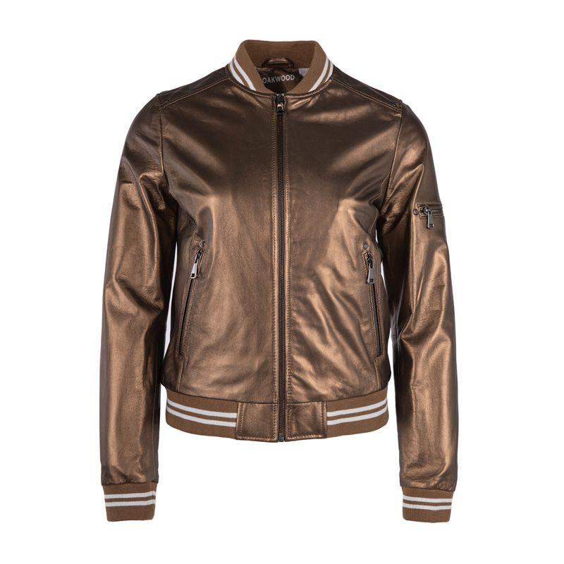 Женская кожаная куртка-бомбер OAKWOOD