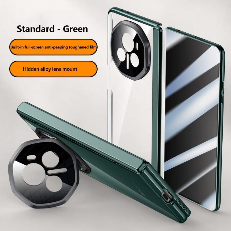 Electroplated Hinge Transparent Phone Case for Honor Magic V3 Metal Lens Holder with Tempered Film Shockproof Holder Business Cover