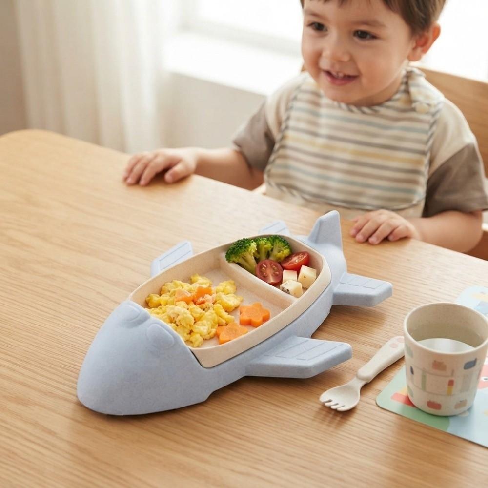 Divided Airplane-Shaped Children's Plate Deepened Dinning Plate Household Food Tray Gifts