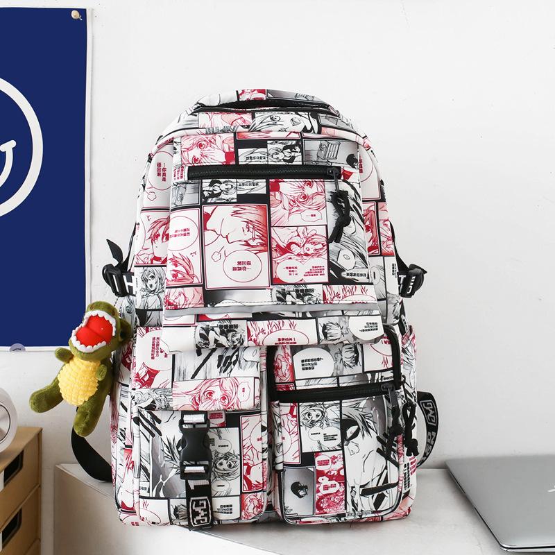 Graffiti Schoolbags for Men and Women Junior High School Students New Large Capacity High School Students College Students Backpack Men's Backpack
