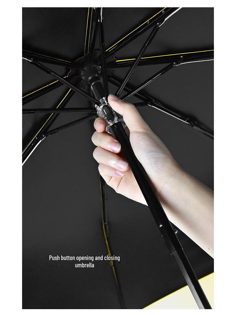 Зонт «Утиная голова» с тремя сгибами: Креативная деревянная ручка, двойное назначение: для солнца и дождя, милый дизайн в виде черной утки для женщин