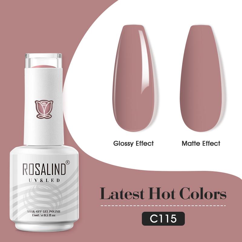 ROSALIND 15ml Shiny Stylish Gel Nail Polish Soak Off Pure Color LED/UV Lamp Nail Gel Bright For Nail Art Design 40 Colors