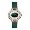 Stylish And Simple Temperament Women'S Watch Diamond-Encrusted Oval Personalized Watch Women'S Small Green Leather Strap Women'S Watch