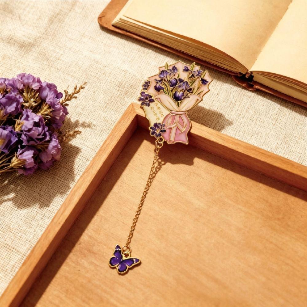 Vintage Metal Iris Flower Bookmark Iris Flower Decorative Bookmark Office Reading