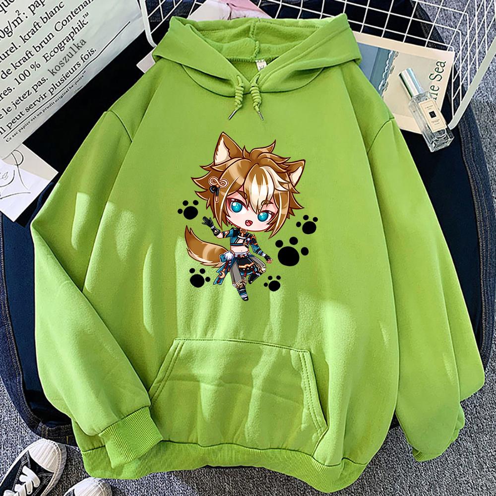 Gorou толстовка женская Harajuku графический Genshin Impact толстовки унисекс зимние мультфильм эстетические пуловеры кофты Genshin толстовка