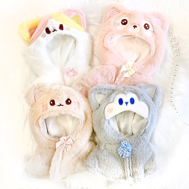 Beige G-Trigger Plush Animal Poncho for 10cm Plush Toys, Perfect for Oshikatsu and Otaku Activities [Used]