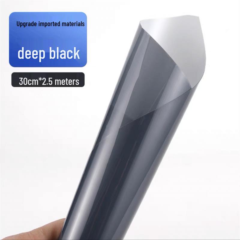 Black Warrior Smoked Headlight & Center Pillar Film for 25 Toyota Alphard Models - TPU Gloss Black