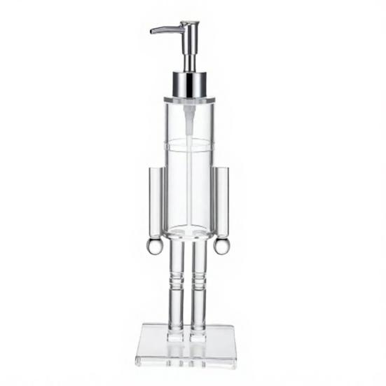 Диспенсер для мыла «Щелкунчик» Прозрачная рождественская бутылка для жидкого мыла для рук Многоразовая помпа для лосьона для мытья для праздничного декора ванной комнаты и кухни