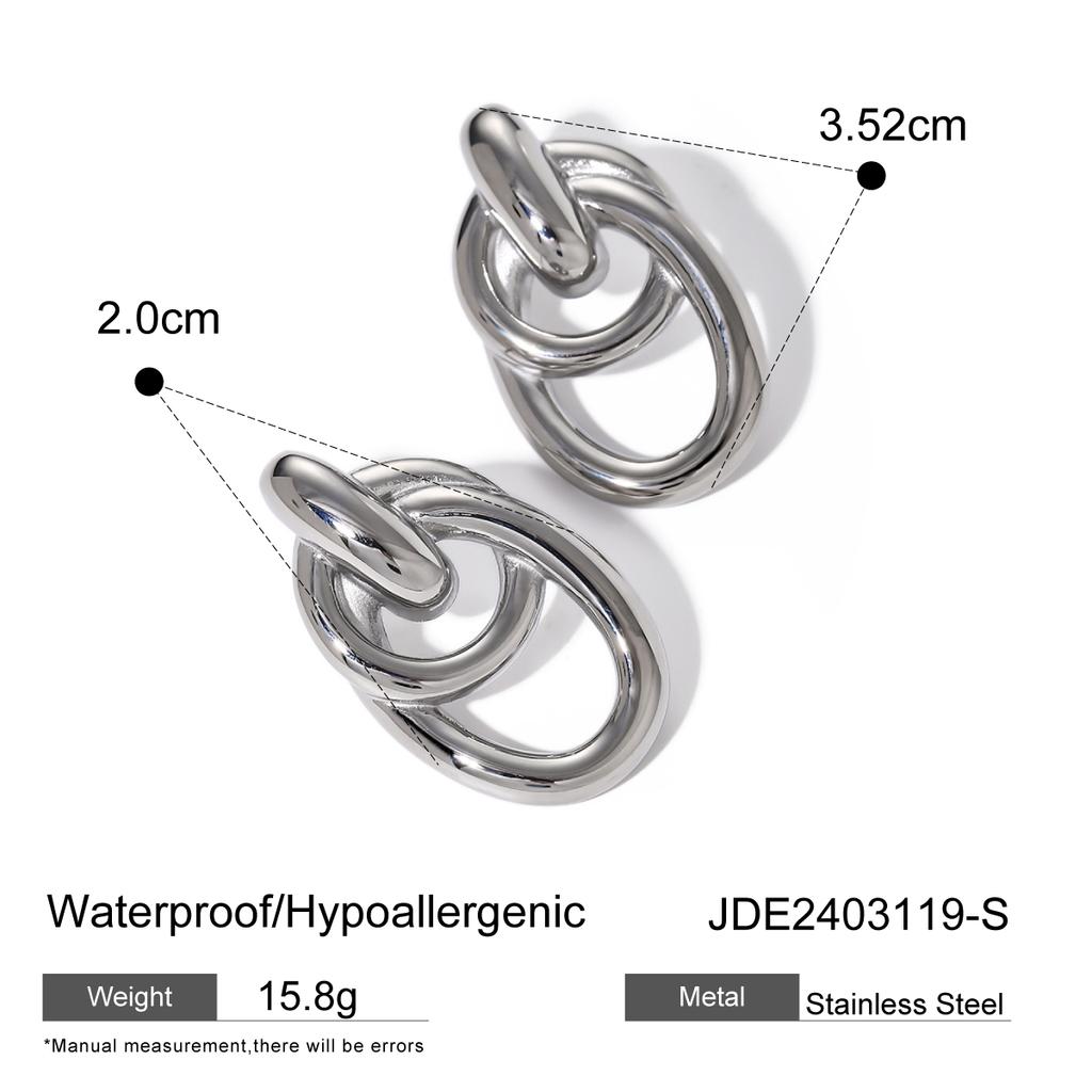 Высококачественные золотые серьги-гвоздики из нержавеющей стали, простые металлические стильные ювелирные изделия для женщин, водонепроницаемые женские украшения