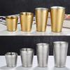 Hammered Texture Double-Wall Beer Cups Stainless Steel Milk Mugs New Cold Water Drinks Cup  Bar