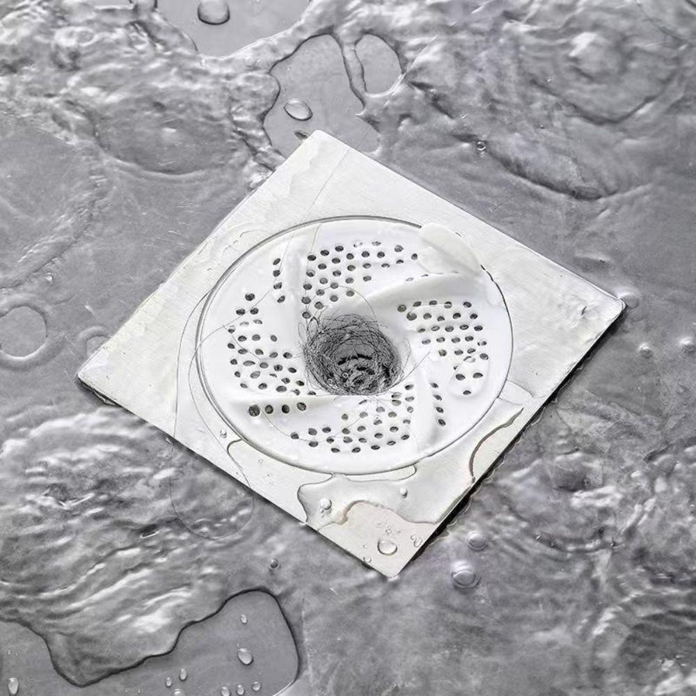10pcs Vortex Design Drain Strainer Rotating Hair Collector Easy Clean Drain Protector Bathroom