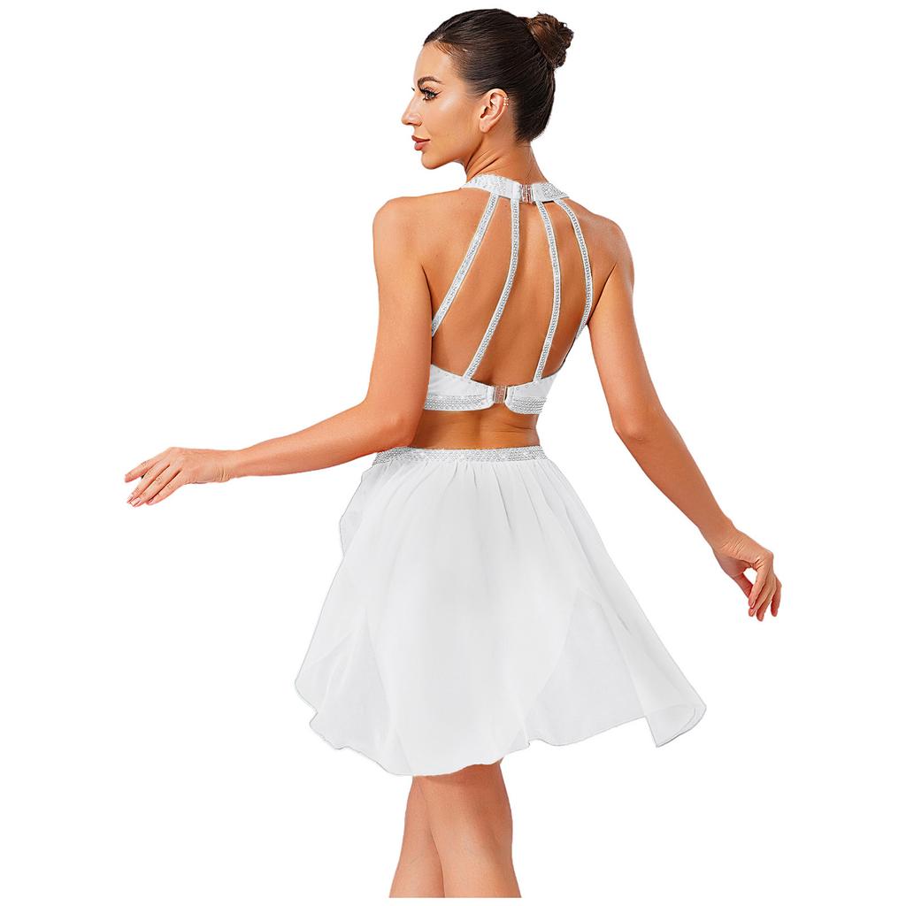 Женский костюм для танца поклонения, платье с длинным рукавом и асимметричным подолом, контрастный цвет, комплект брюк-палаццо