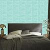 Polynesian Geometric Pattern Wallpaper Mint and Sea 50x1000