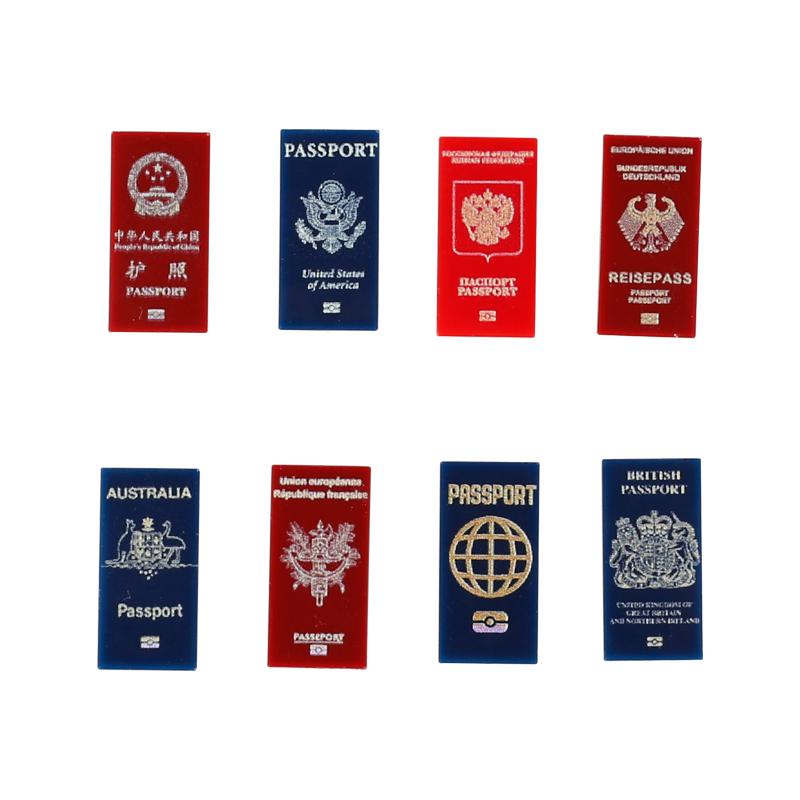 MOC Money Building Blocks Kit Printed Tiles 1x2 Money Printed Bank cards passport DIY Accessories Brick Toys Boys Gift