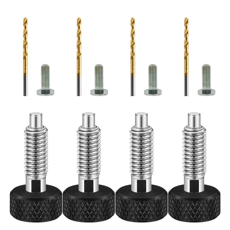 Pack of 4 M6 Knurled Handle Quick Releases Pin Stainless Steel Spring Plunger Locking Screw for Industrial Use