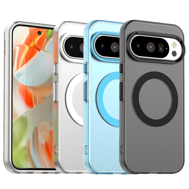 Магнитный Чехол Для Google Pixel 10 Pro XL Обложка Беспроводная Зарядка Конфетные Цвета Прозрачный Корпус Coque