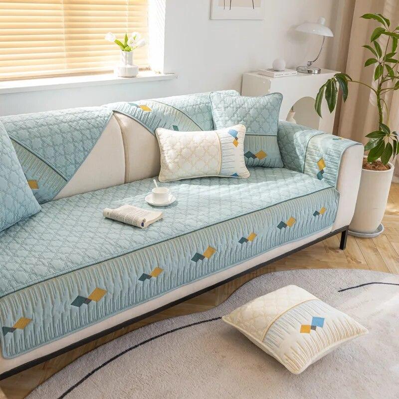 Cotton Color Style Sofa Cushion Modern Simple Four Seasons Universal Washed Non-Slip Sofa Cushion Towel
