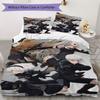 NieR Automata Pattern Bedding uilt Set uilt Cover Pillowcase Home Decoration Birthday Gift (1 * duvet cover + 2 * pillowcase without core)