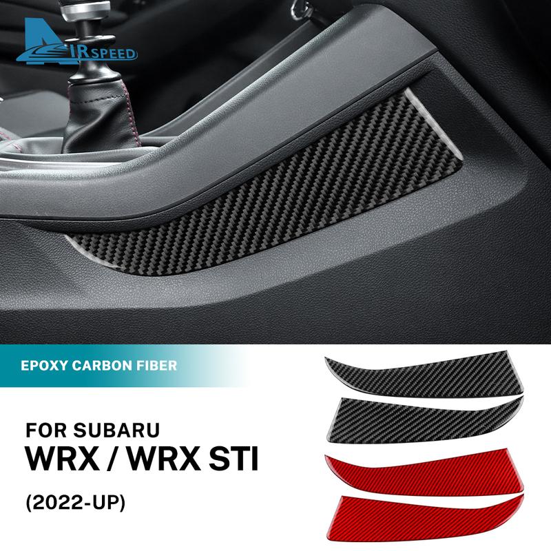 Real Soft Carbon Fiber Car Center Control Gear Side Decor Sticker For Subaru WRX/WRX STI Interior Trim Accessories