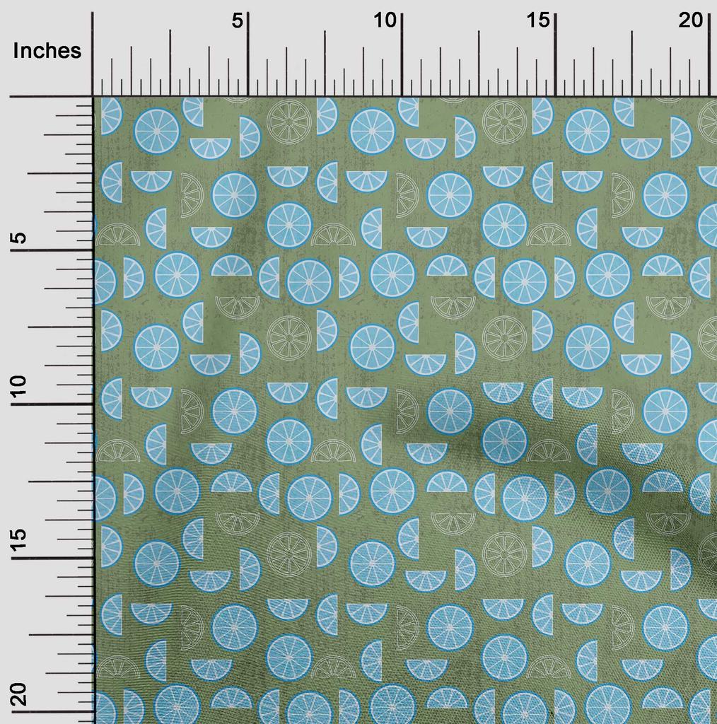 oneOone Cotton Flex Light Green Fabric Lemon Quilting Supplies Print Sewing Fabric By The Yard 40 Inch