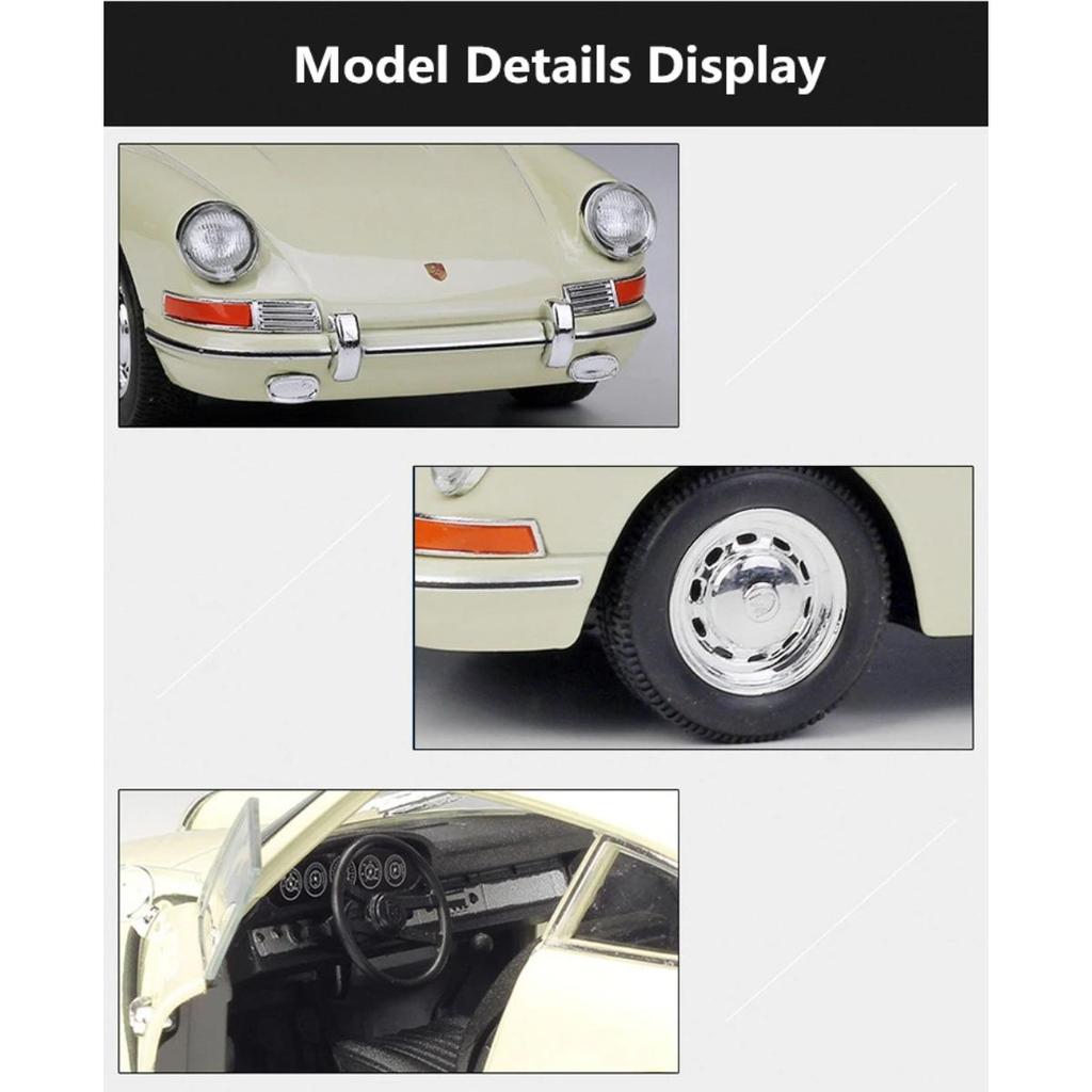 Welly 1/24 1964 Porsche 911 Металлическая масштабная модель автомобиля Литье под давлением Металлический миниатюрный модельный автомобиль Статическая коллекция Детская игрушечная машина Транспортное средство