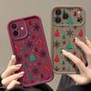 Merry Christmas Print Case For iPhone 17 Air 16 15 14 13 12 Pro Max 16 17 Pro 16e 11 Shockproof Solid Color Silicone Phone Cover Cases