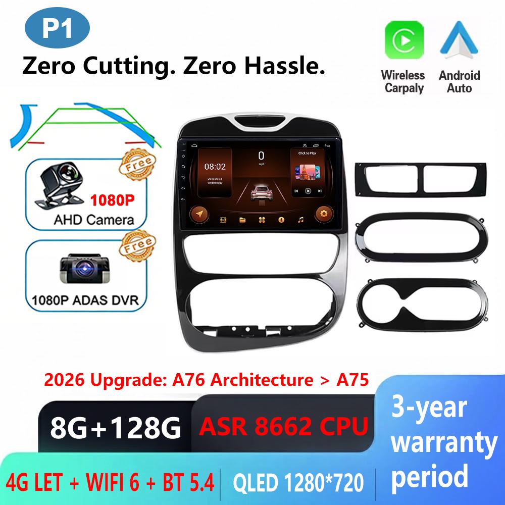 CPU A76-ASR8662 Android 16 For Renault Clio 4 BH98 KH98 2016-2019 Auto Car Radio Wireless Carplay GPS Navigation Stereo Video BT