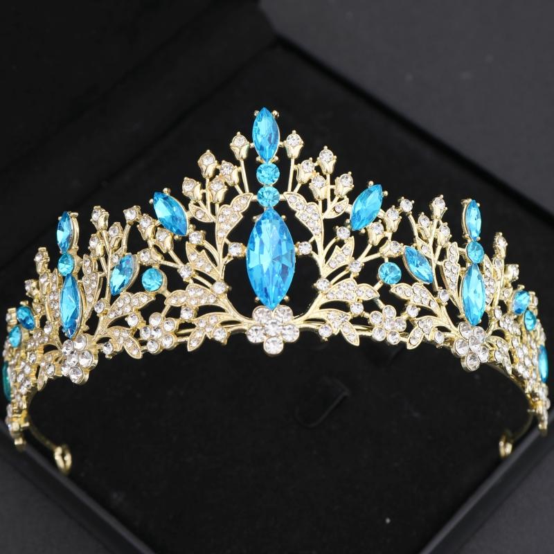 Baroque Vintage Princess Queen Bridal Crown Headwear Crystal Tiara For Women Wedding Crown Hair Dress Accessories Jewelry Crown