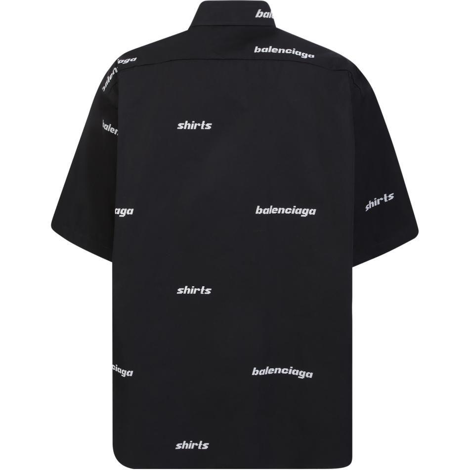 Balenciaga Рубашка Обычный крой Мужская Черная 681702TOL651070