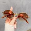 Retro Oval Ladies Sunglasses Fashion  Designer Clear Gradient Lens Eyewear Men Luxury Wooden Sun Glasses Shades UV400