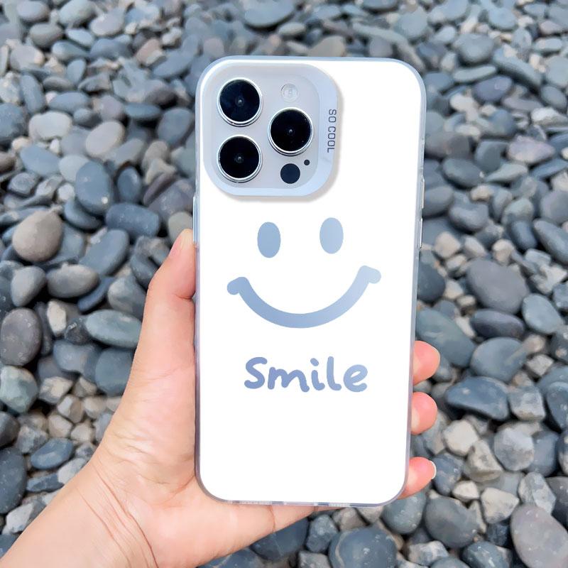 Милый мультяшный смайлик Чехол для телефона для IPhone 11 12 13 Mini Pro Max 14 15 Pro Max Plus Ударопрочный Матовый Лазерный Задний Чехол Fundas