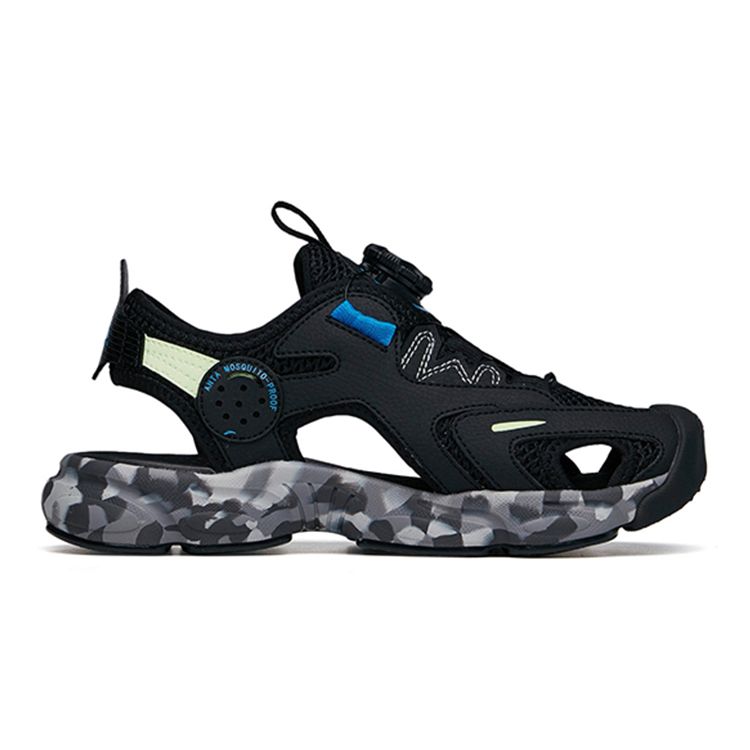 Anta Дышащие сандалии с закрытым носком детская обувь черный серый синий 312226935-1