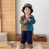 Boys' Autumn Color Matching Hooded Suit Baby Foreign Style Charge Jacket Casual Pants Two-Piece Set Children'S Autumn Clothes