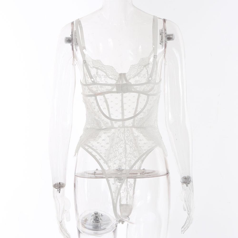 March 2023 Sexy Transparent Cutout Sling Bodysuit Lingerie Set