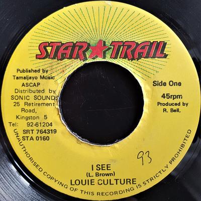 Пластинка 7 дюймов LOUIE CULTURE - I See STA0160 Star Trail Ямайка Регги, Ска и Даб Б/у