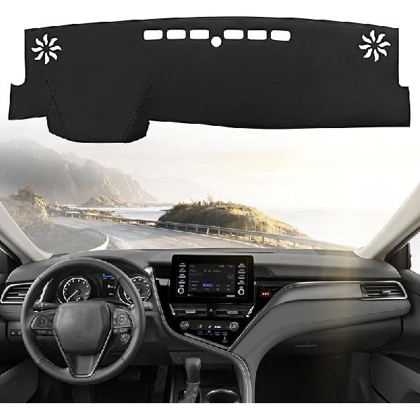 Leather Dashboard Dash Cover Mat Carpet PU Compatible With - Chevrolet Silverado&GMC Sierra 1500/2500HD/3500HD(Non-Compatible Hyundai Sonata NF)