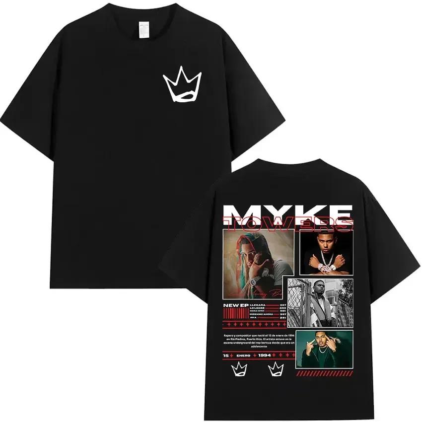 Rapper Myke Towers World Tour 2025 Graphic T Shirt Unisexs Hip Hop Fashion Short Sleeve Tshirt Unisex Pure Cotton Tshirts Streetwear