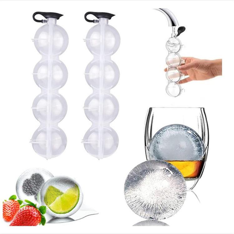 Silicone Round Ice Hockey Mold 4 Ice Cube Whisky Ice Box Four-hole Ice Cube Single Hole Diy Round Suit