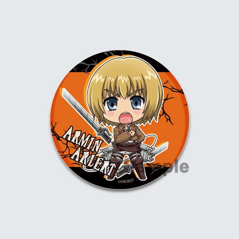 32/44/58 мм аниме-броши Атака титанов Мультфильм Армин Арлерт/Эрен Йегер Значки на лацкан Значок на рюкзак Ювелирные изделия Коллекции фанатов Подарки