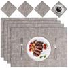 Aoipend Washable Placemats, PU Leather, Set of 4, Nordic Style, Water-Repellent, Stain-Resistant, Insulated, Non-Slip, Easy To Clean, Double-Sided, Su