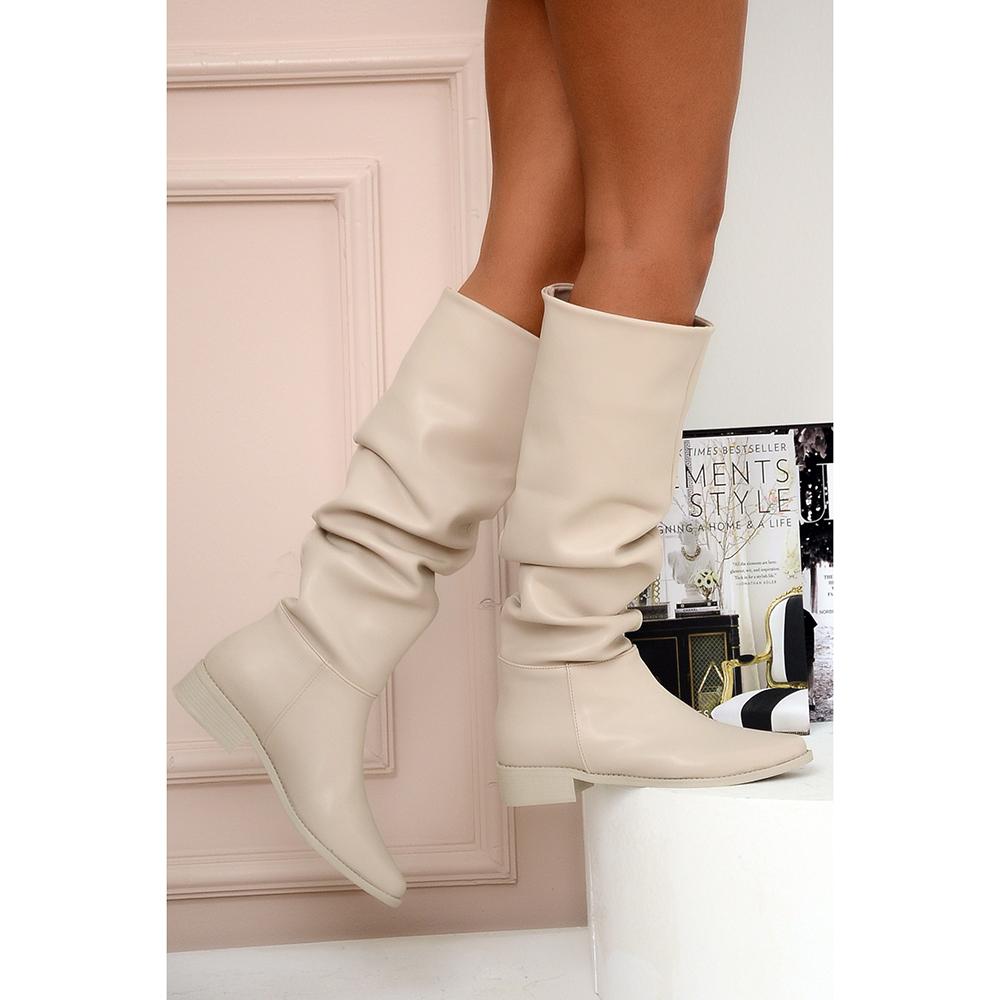 Модные женские сапоги на каблуке Elegant Crease 37-4130-22