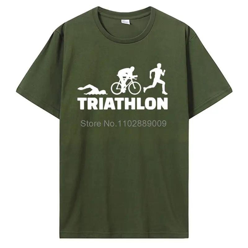 Triathlon Triathlete Runninger Swimmings Bikings Funny T Shirt Summer Short Sleeve Streetwear T-Shirt Cotton Tees Black