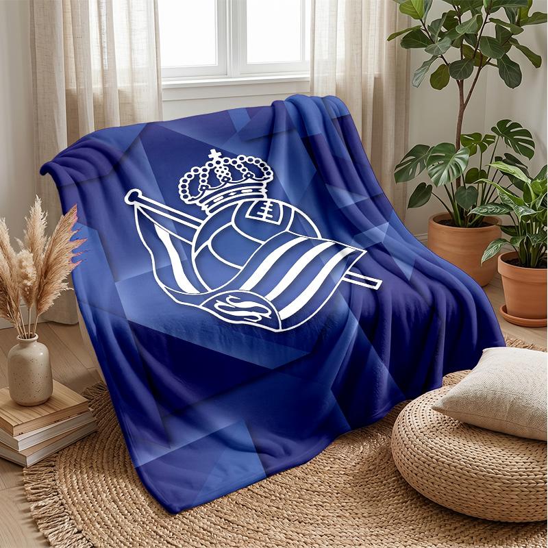 Real Sociedad FC Soft Flannel Fleece Blanket Lightweight Cozy Warm Throw Blanket For Sofa Bed Home Decor