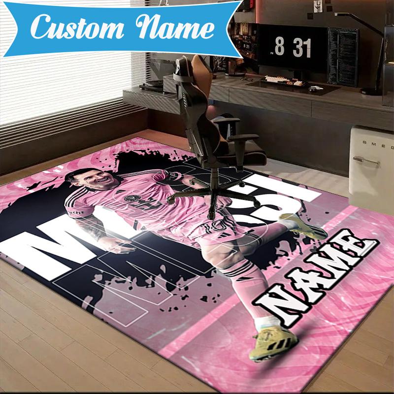 Custom Name Argentina's Victory Celebration Rug for Living Room, Game Rooms, Office, Bedroom, Floor Mat Playful Design, fan gifts Christmas decor